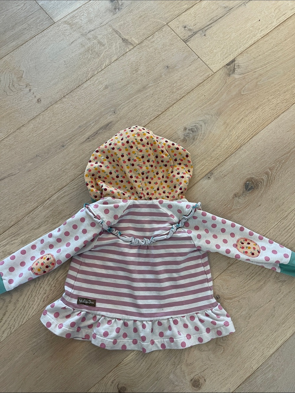 Matilda Jane Polka Dot & Stripe Hooded Jacket Size 18-24 months - Picture 3 of 4